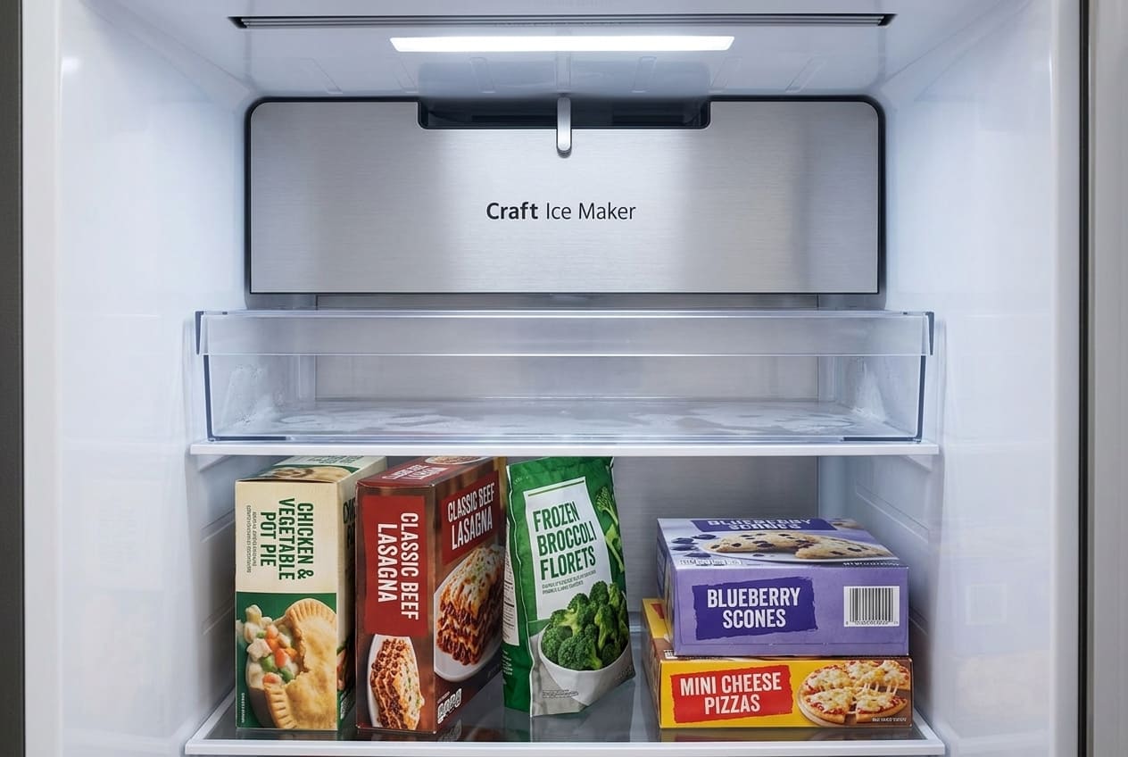 LG refrigerator ice maker tray empty showing LG ice maker not working and no ice in the freezer bin