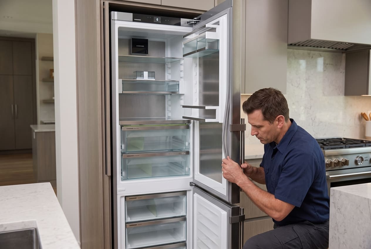 Liebherr freezer door gasket checked for wear and weak compression 